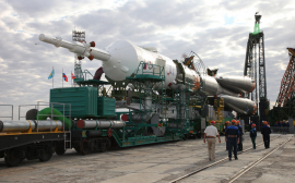 На Байконуре установлена ракета «Союз-ФГ» с пилотируемым космическим кораблём